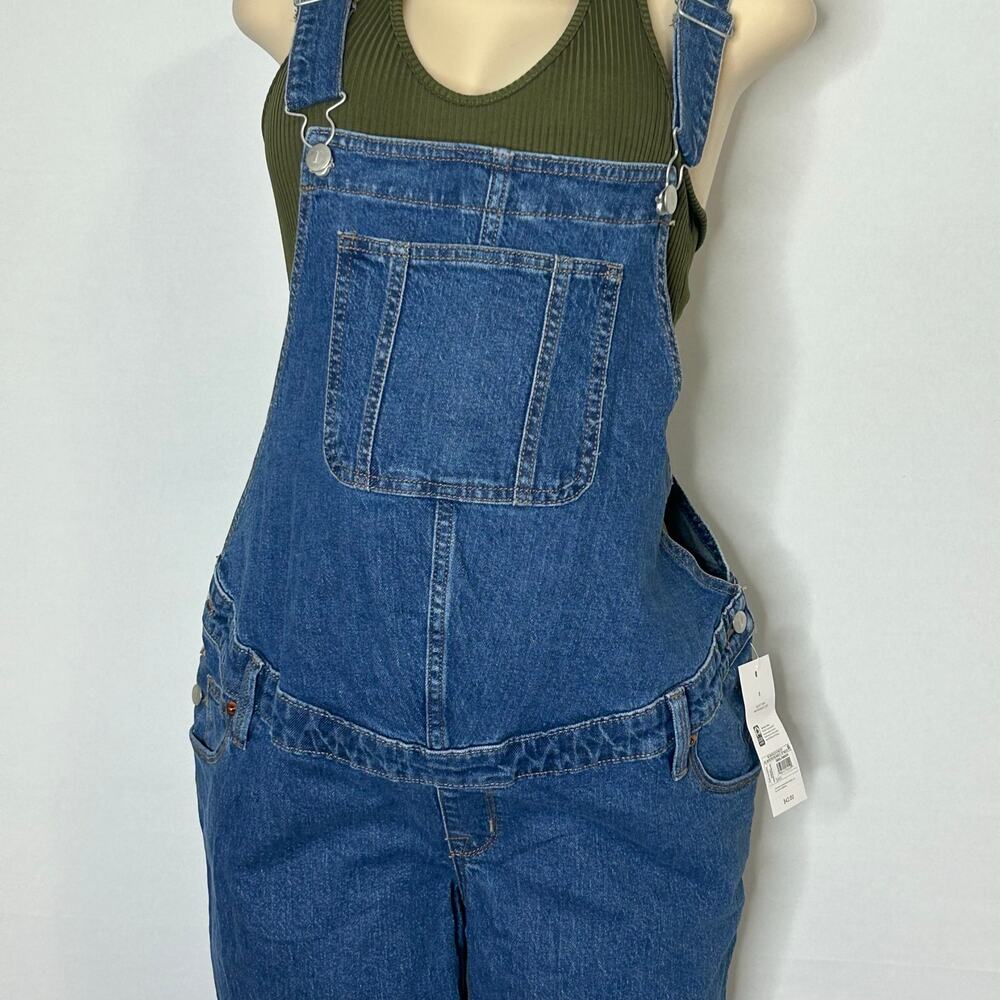Isabel Maternity Denim Overalls Women Size 8 Medium Wash Stretch NWT